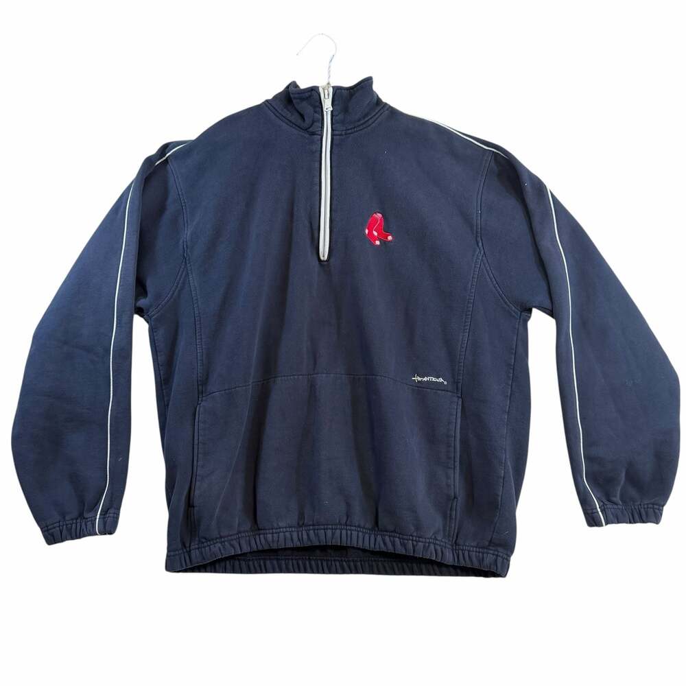Vintage Antigua Boston Red Sox MLB Quarter Zip Pullover Fleece Jacket Mens Large